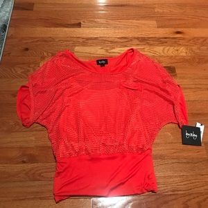 By&by shirt sleeve with build in cami top Size small